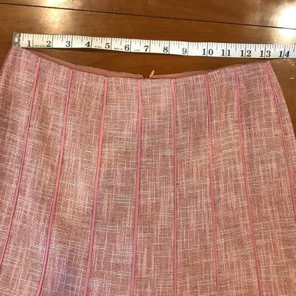 Ann Taylor Trending  Pink Tweed Wool Blend Skirt - Picture 4 of 8